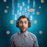 Imagem curiosa de homem com fones de olvido dificuldades financeiras Superando Bloqueios